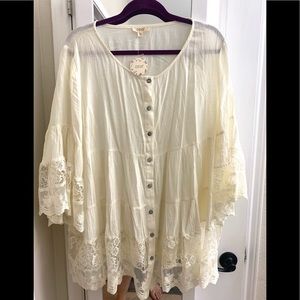 Beautiful cream lace blouse- bridal shower ready.